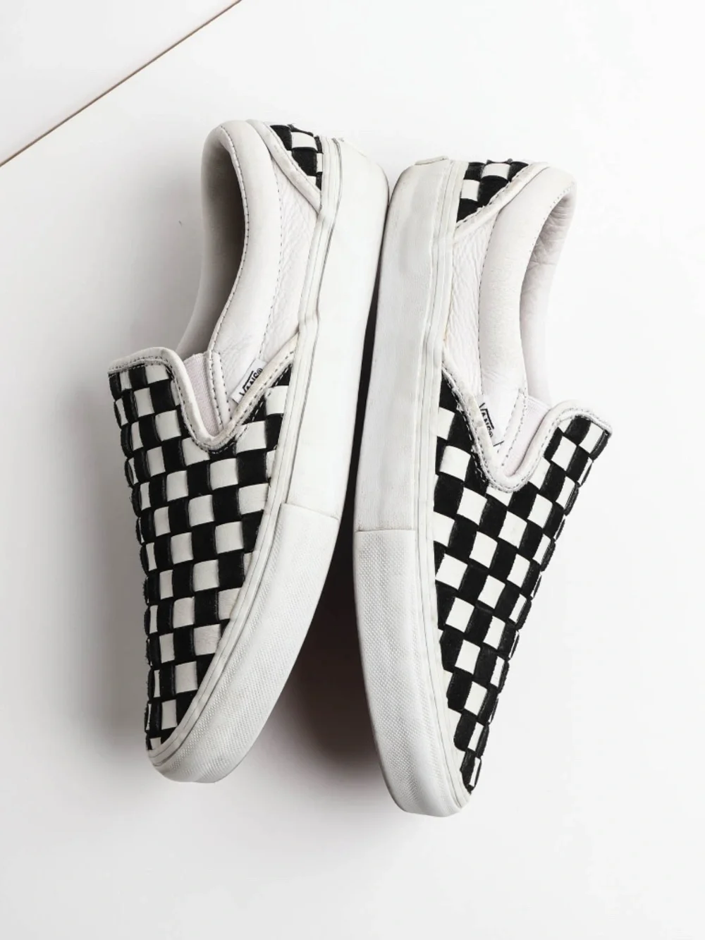 Super Rare Vans x Barneys New York OG LX Woven Leather Checker Slip On 2015